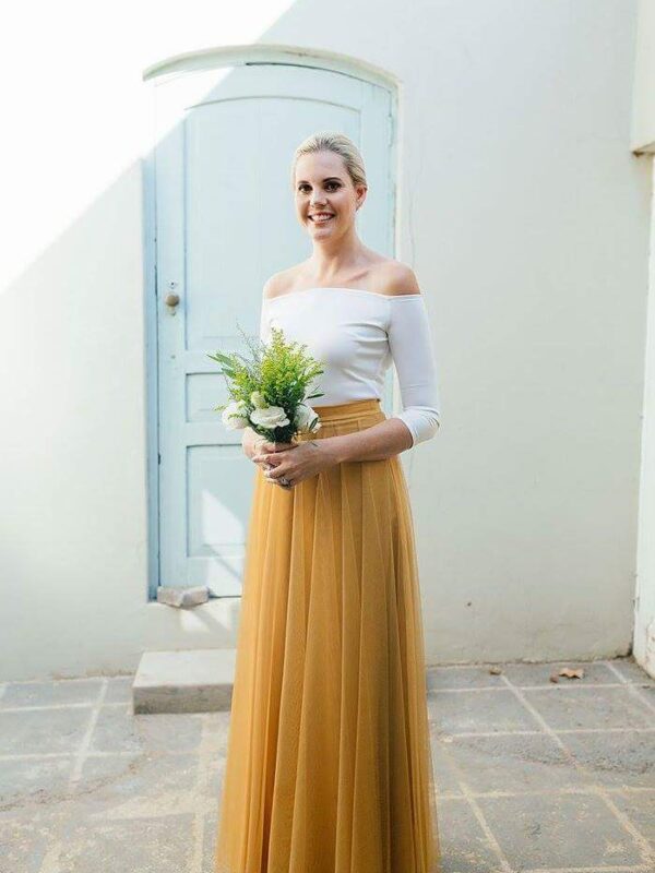 Mustard tulle skirt