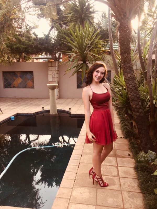 Burgundy cocktail dress